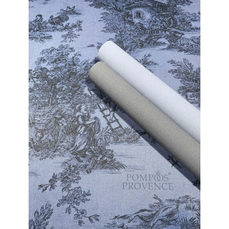 Vliestapete Landschaft, Menschen Grafisch Klassisch matt in Blau für Wohnzimmer, Schlafzimmer, Büro (35627)