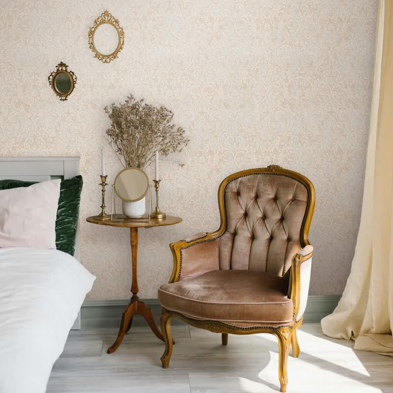 Vliestapete Ornament Ornamental Klassisch matt in Beige für Wohnzimmer, Schlafzimmer (35628)