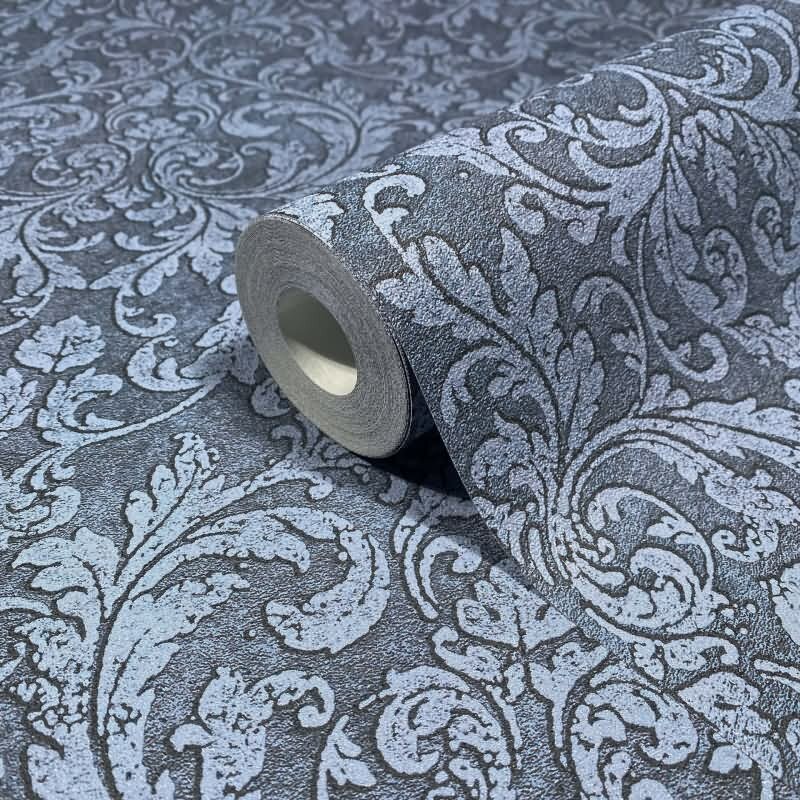 Vliestapete Ornament Ornamental Klassisch matt in Blau für Wohnzimmer, Schlafzimmer (35629)