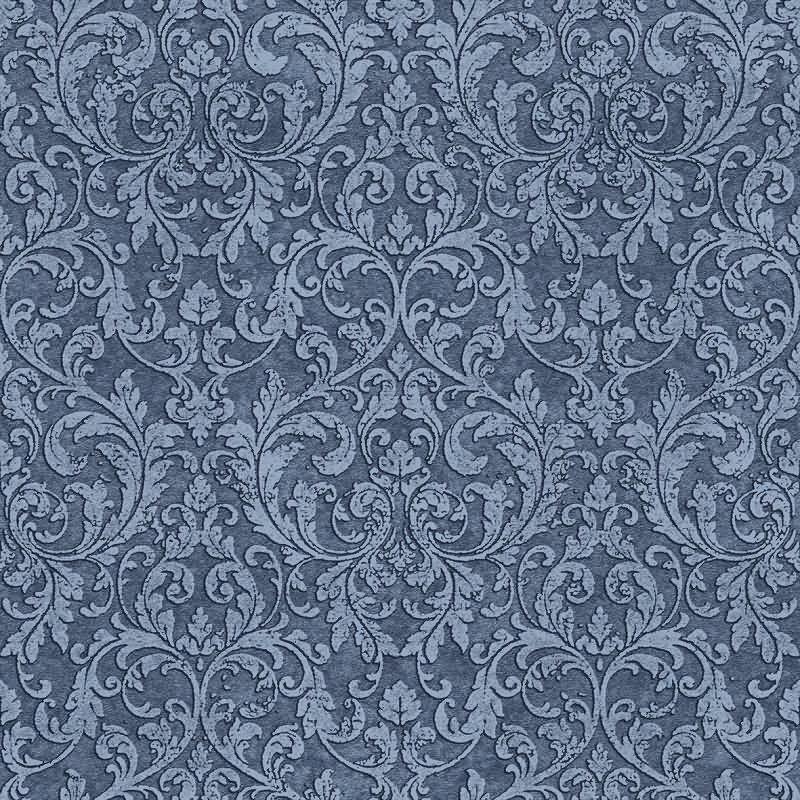 Vliestapete Ornament Ornamental Klassisch matt in Blau für Wohnzimmer, Schlafzimmer (35629)