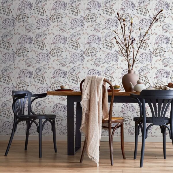 Vliestapete Blumen, Blätter Floral Natur matt in Grau für Wohnzimmer, Schlafzimmer (35635)