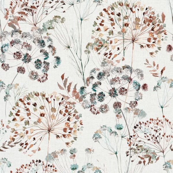 Vliestapete Blumen, Blätter Floral Natur matt in Grau für Wohnzimmer, Schlafzimmer (35636)