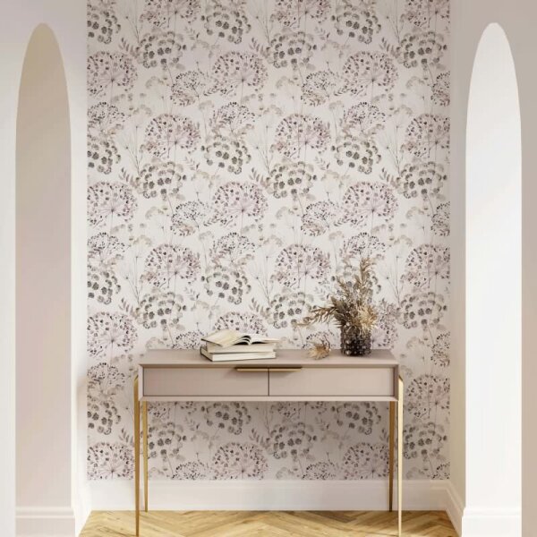 Vliestapete Blumen, Blätter Floral Natur matt in Grau für Wohnzimmer, Schlafzimmer (35638)