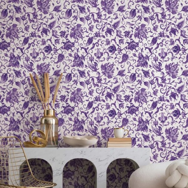 Vliestapete Blätter, Ranken Floral Natur matt in Grau für Wohnzimmer, Schlafzimmer (35640)