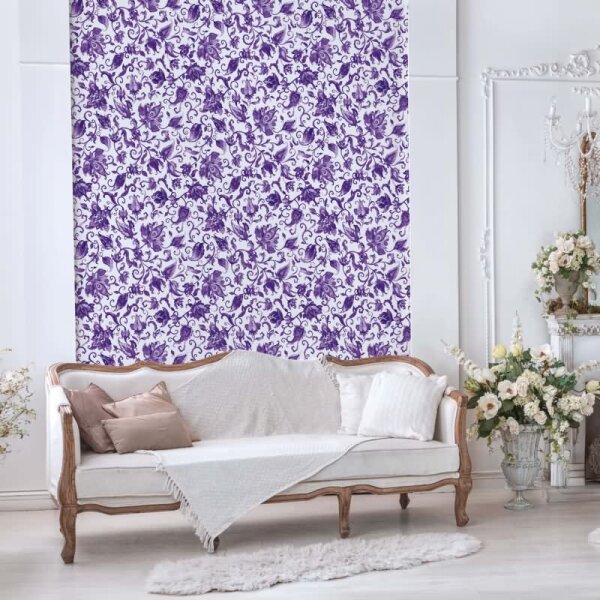 Vliestapete Blätter, Ranken Floral Natur matt in Grau für Wohnzimmer, Schlafzimmer (35640)