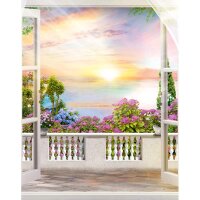 Digitaldruck Sonnenuntergang, Balkon Grafisch Natur matt...