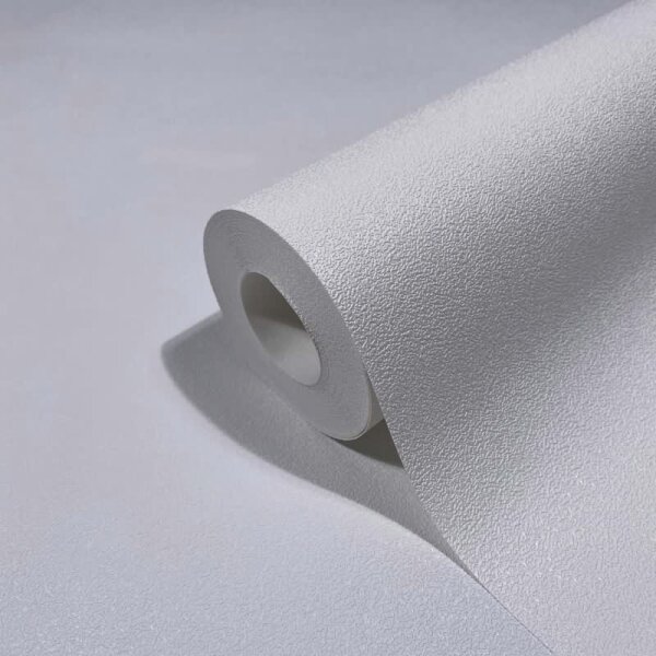 Vliestapete Strukturiert Uni Modern in Weiß für Wohnzimmer, Schlafzimmer, Küche, Kinderzimmer (35652)