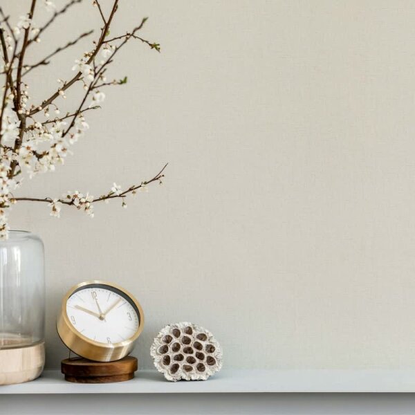 Vliestapete Strukturiert Uni Modern in Beige für Wohnzimmer, Schlafzimmer, Küche (35654)