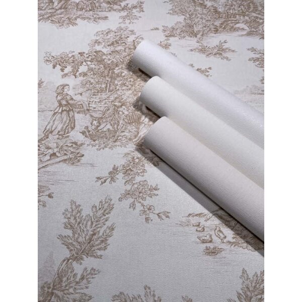 Vliestapete Strukturiert Uni Modern in Beige für Wohnzimmer, Schlafzimmer, Küche (35654)