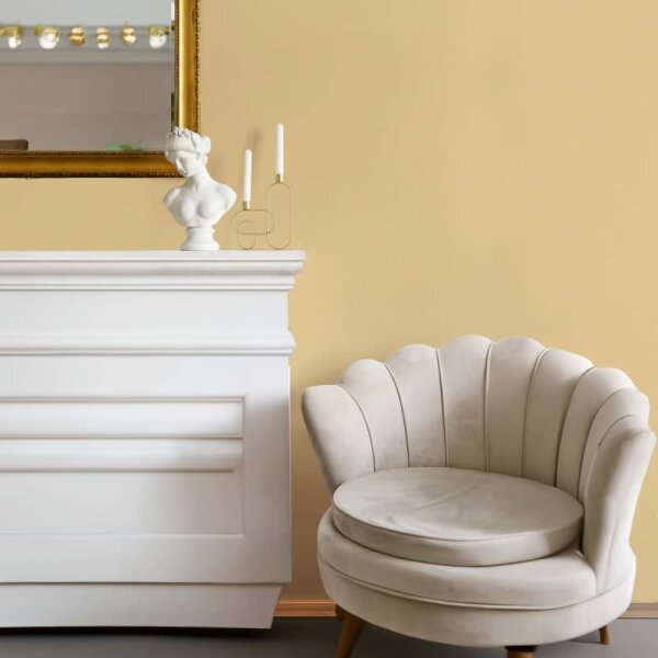 Vliestapete Strukturiert Uni Modern matt in Gelb für Wohnzimmer, Schlafzimmer, Kinderzimmer, Büro (35663)