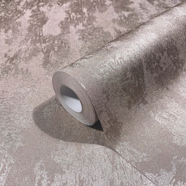 Vliestapete Betonoptik Metalloptik Modern glänzend in Rosa-Braun für Wohnzimmer, Schlafzimmer, Büro (35679)
