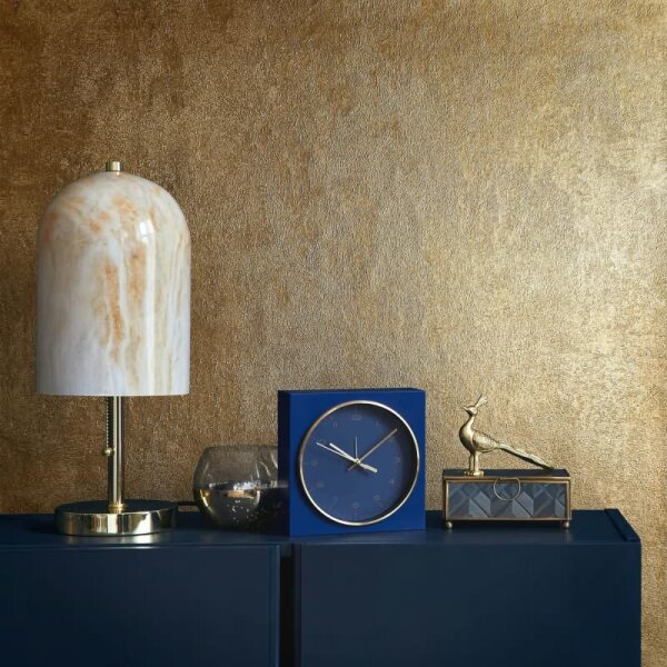 Vliestapete Betonoptik Metalloptik Modern glänzend in Gold für Wohnzimmer, Schlafzimmer, Büro (35682)