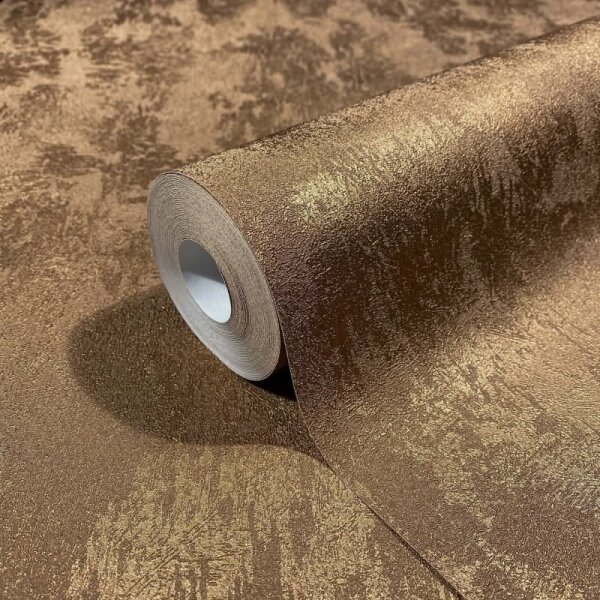 Vliestapete Betonoptik Metalloptik Modern glänzend in Kupfer für Wohnzimmer, Schlafzimmer, Büro (35683)