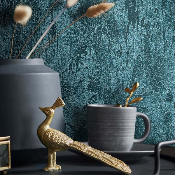 Vliestapete Betonoptik Metalloptik Modern glänzend in Grün für Wohnzimmer, Schlafzimmer, Büro (35685)