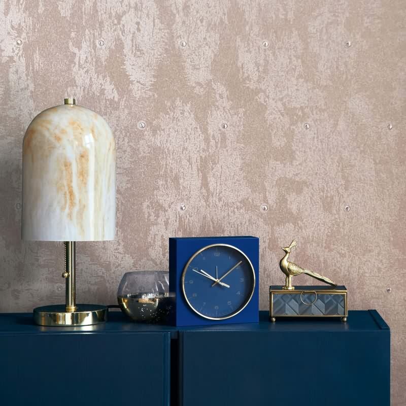 Vliestapete Betonoptik, Strasssteine Metalloptik Modern glänzend in Rosa-Braun für Wohnzimmer, Schlafzimmer, Büro (35686)