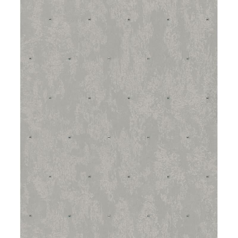 Vliestapete Betonoptik, Strasssteine Metalloptik Modern glänzend in Graubraun für Wohnzimmer, Schlafzimmer, Büro (35687)