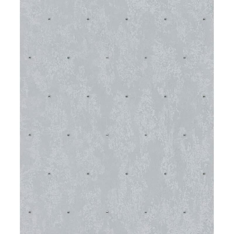 Vliestapete Betonoptik, Strasssteine Metalloptik Modern glänzend in Silber für Wohnzimmer, Schlafzimmer, Büro (35688)
