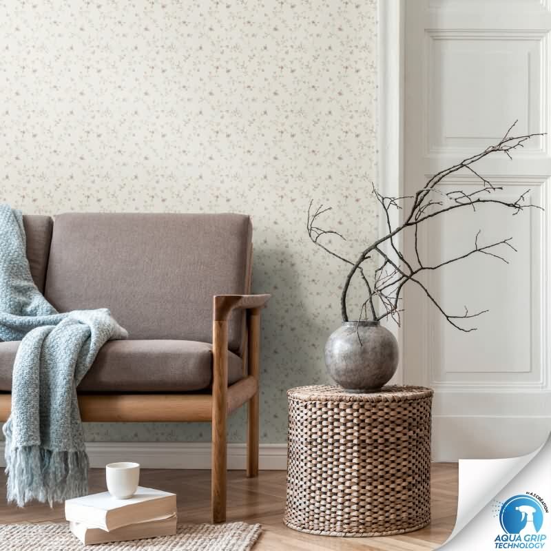 Vorgekleisterte florale Landhaus Tapete Rosa Grün Weiß - Blumenmuster Vliestapete (784551)