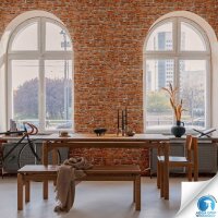 Vorgekleisterte Backstein-Tapete Ziegeloptik Rot -...