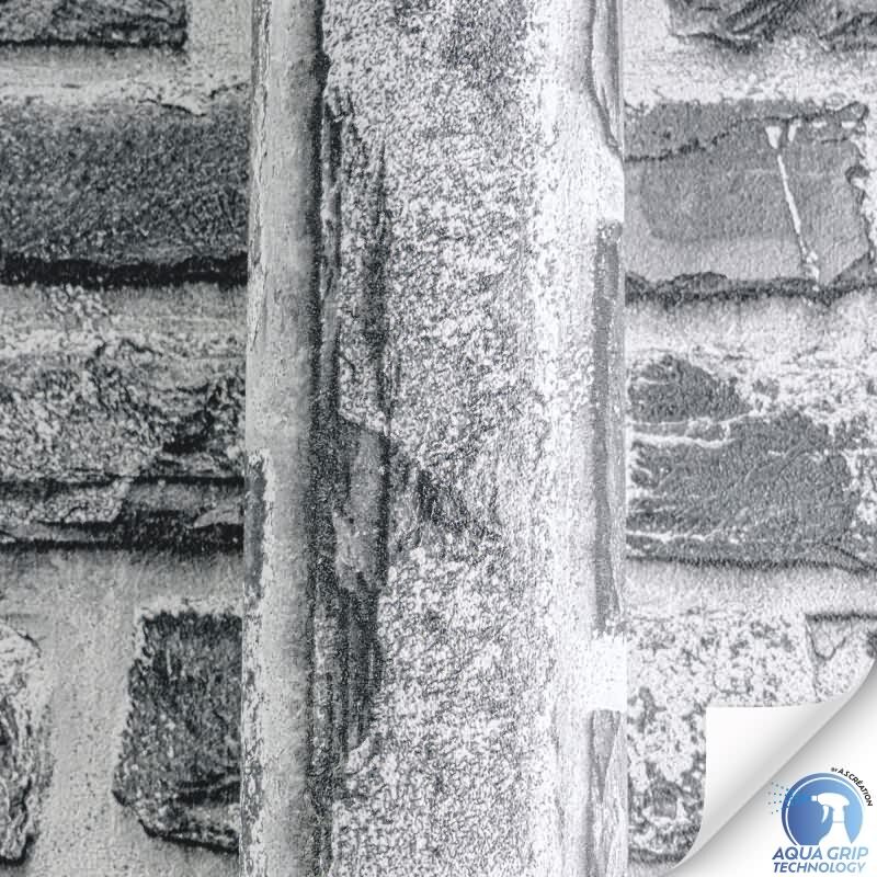 Vorgekleisterte Steintapete Grau Anthrazit Weiß - Industrial Loft Vliestapete 3D Steinoptik (784571)