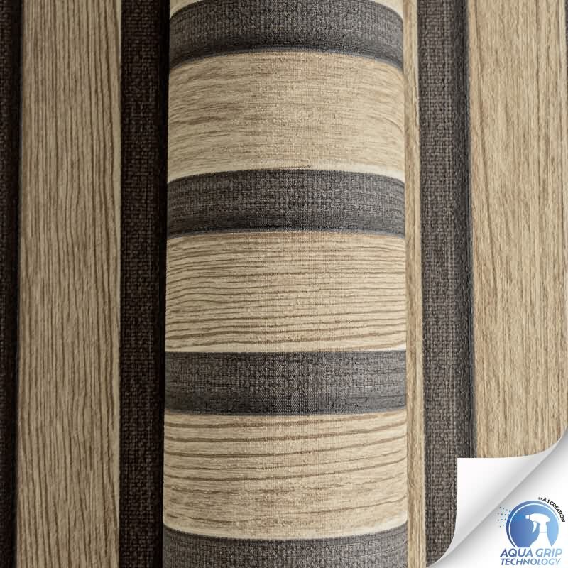 Vorgekleisterte Holzoptik-Tapete Braun Schwarz- skandinavische Holzpaneele Vliestapete (784591)