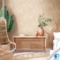 Vorgekleisterte Holzoptik-Tapete Natur Beige -...