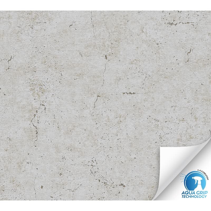 Vorgekleisterte Beton-Optik Tapete Hellgrau - Industrial Vliestapete Stil (784961)