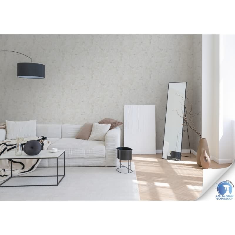 Vorgekleisterte Beton-Optik Tapete Hellgrau - Industrial Vliestapete Stil (784961)