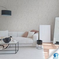 Vorgekleisterte Beton-Optik Tapete Hellgrau - Industrial...