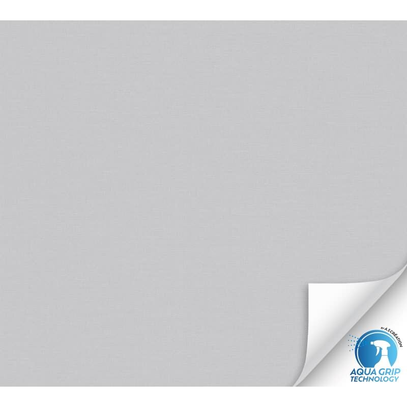 Vorgekleisterte Unitapete mit Textilstruktur Hellgrau - moderne einfarbige Vliestapete (784992)