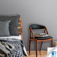 Vorgekleisterte Unitapete mit Textilstruktur Hellgrau -...