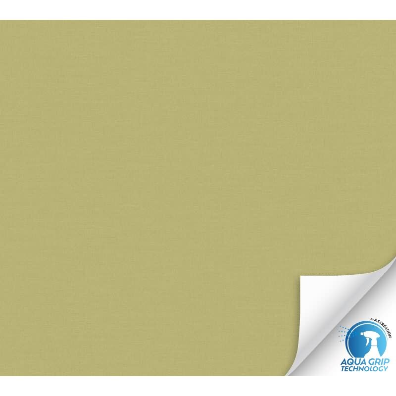 Vorgekleisterte Unitapete Textilstruktur Grün - stilvolle einfarbige Vliestapete (784993)