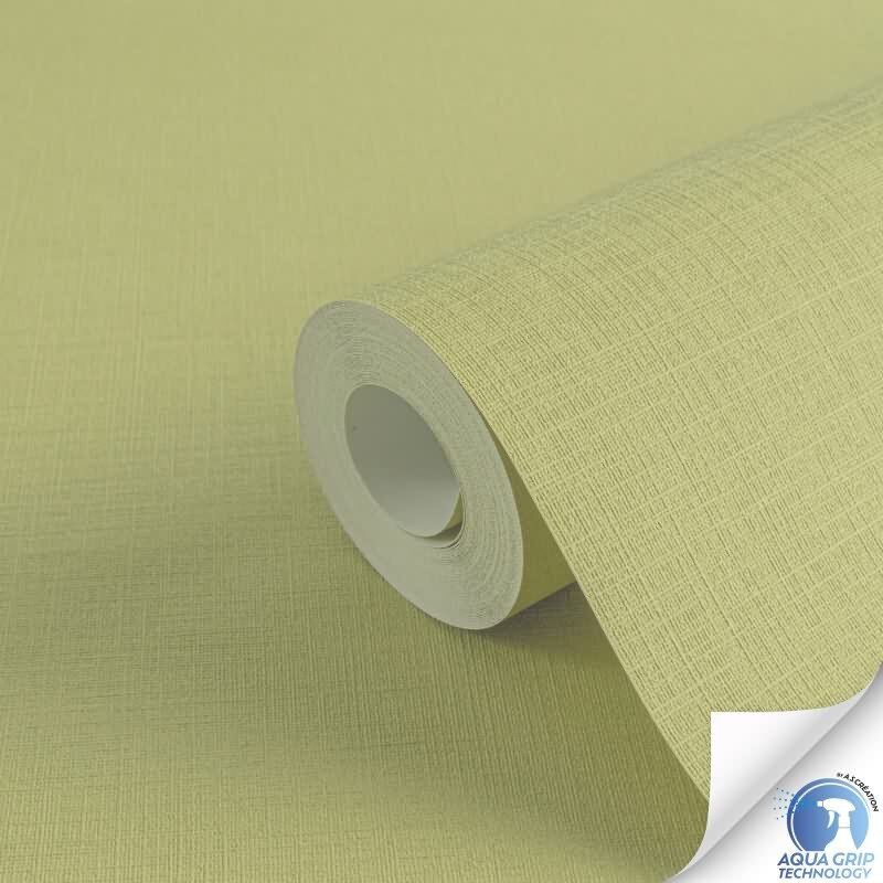 Vorgekleisterte Unitapete Textilstruktur Grün - stilvolle einfarbige Vliestapete (784993)