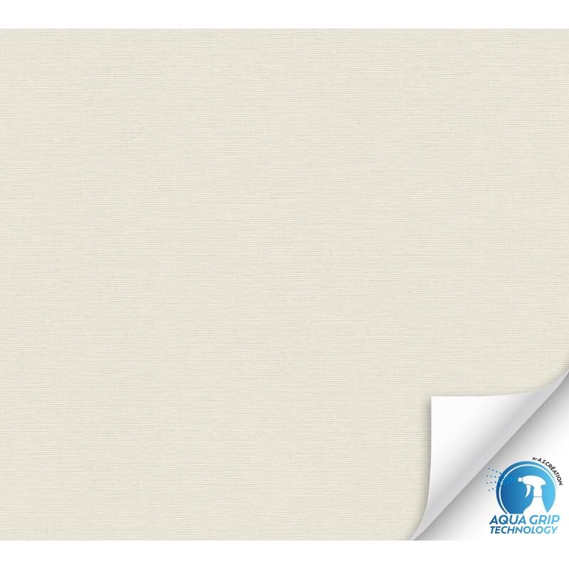 Vorgekleisterte Unitapete mit Textilstruktur Creme - Vliestapete einfarbig modern (785751)