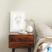 Vorgekleisterte Unitapete mit Textilstruktur Creme -...