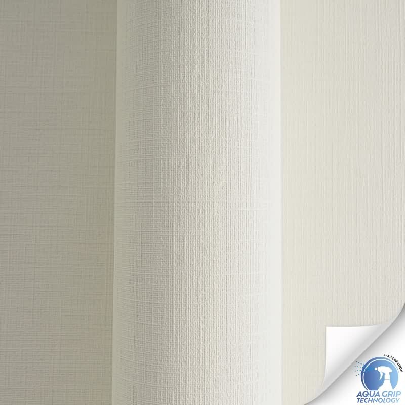 Vorgekleisterte Unitapete Textilstruktur Weiß - einfarbige Vliestapete (785752)