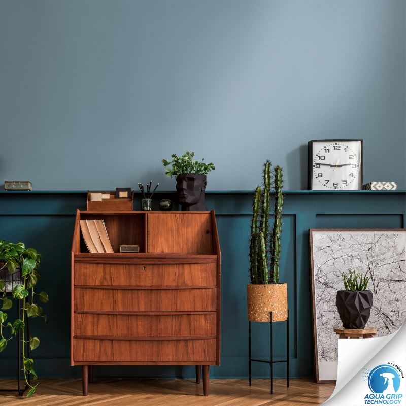 Vorgekleisterte Unitapete Textilstruktur Blau - helle Vliestapete einfarbig (785753)