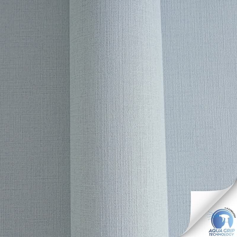 Vorgekleisterte Unitapete Textilstruktur Blau - helle Vliestapete einfarbig (785753)