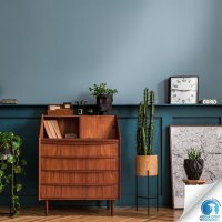 Vorgekleisterte Unitapete Textilstruktur Blau - helle...