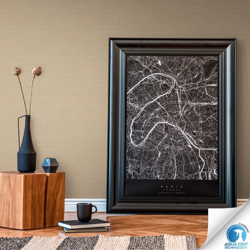 Vorgekleisterte Unitapete Textilstruktur Braun - einfarbige moderne Vliestapete (785754)