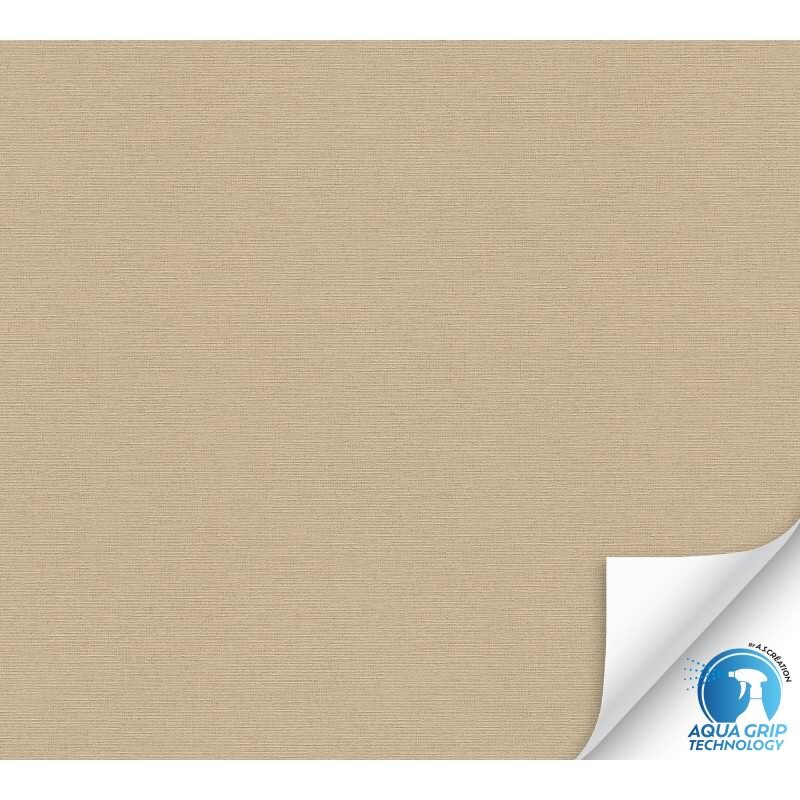 Vorgekleisterte Unitapete Textilstruktur Braun - einfarbige moderne Vliestapete (785754)