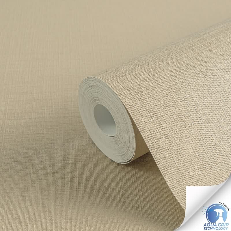 Vorgekleisterte Unitapete Textilstruktur Braun - einfarbige moderne Vliestapete (785754)