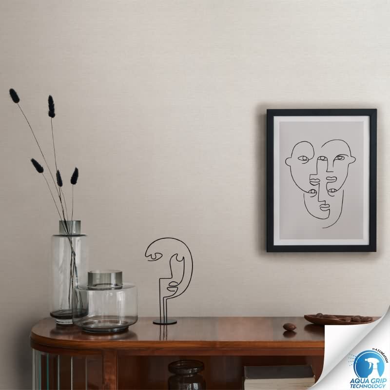 Vorgekleisterte Unitapete Textilstruktur Hellgrau Dunkelgrau - dezente Vliestapete (785755)