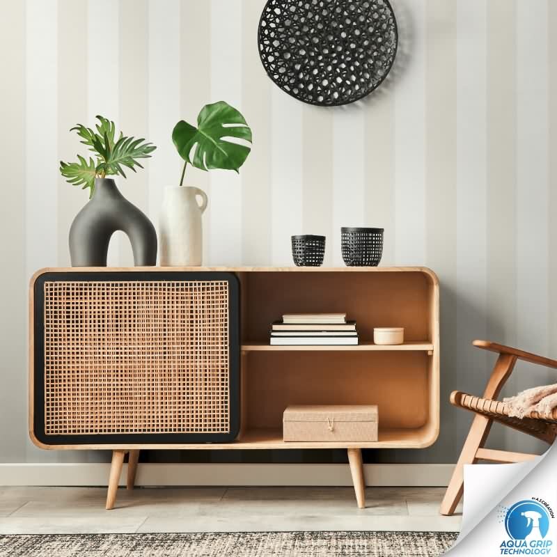 Vorgekleisterte Streifen-Tapete Creme Weiß - skandinavische Streifen-Vliestapete (787217)