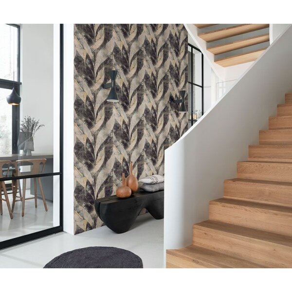 Tapete Schwarz, Anthrazit Rasch Vliestapete (520071)