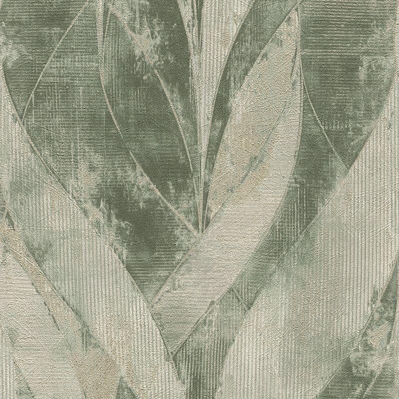 Tapete Grau, Silber Grün Rasch Vliestapete (520057)