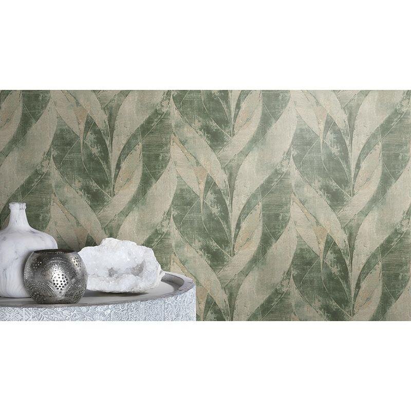 Tapete Grau, Silber Grün Rasch Vliestapete (520057)