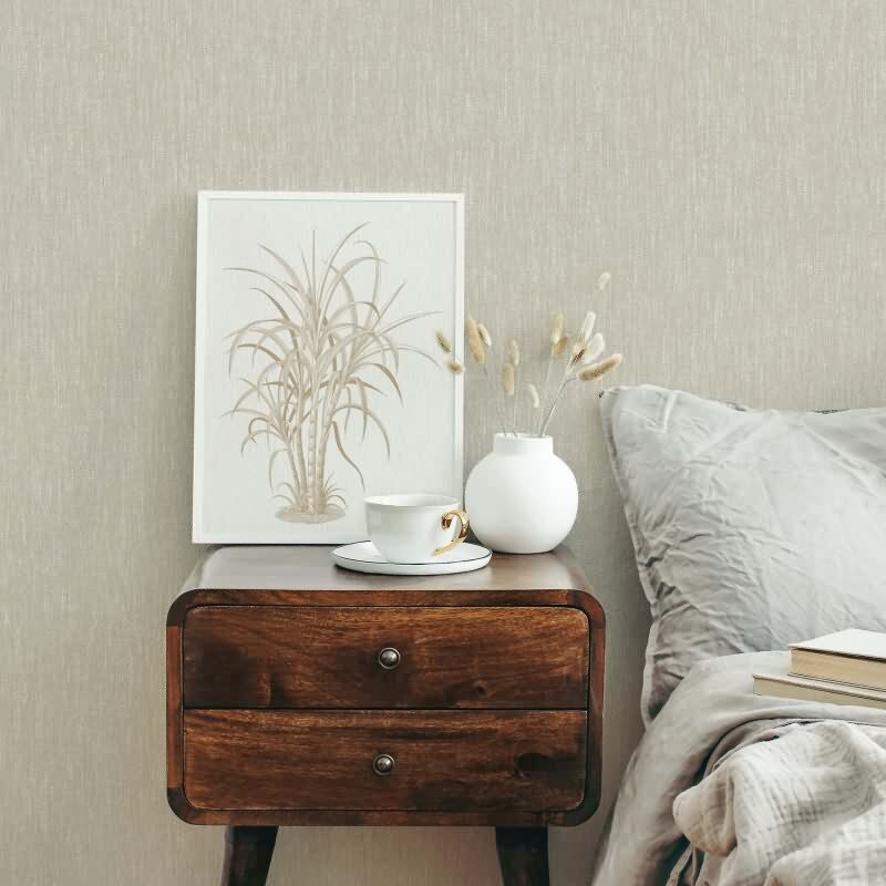 Vliestapete Texturiert, Linien Struktur Modern in Beige für Wohnzimmer, Schlafzimmer, Lounge (47613)