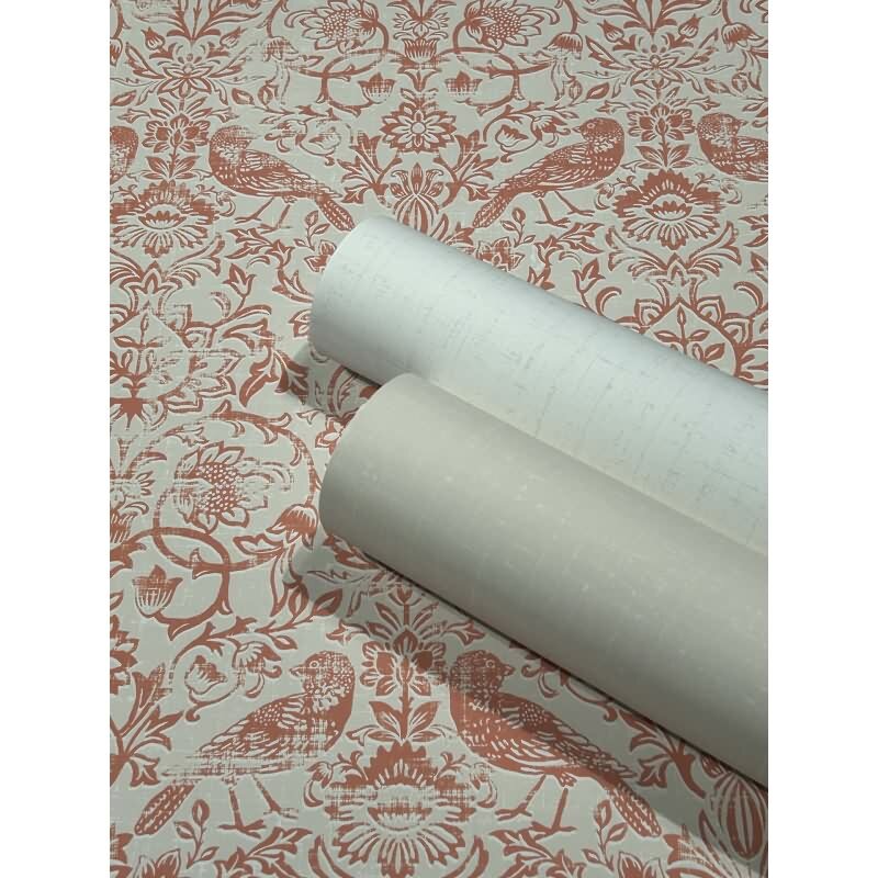 Vliestapete Vögel, Blumen Floral Natur in Beige für Wohnzimmer, Schlafzimmer, Lounge (47622)