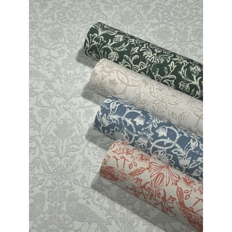 Vliestapete Vögel, Blumen Floral Natur in Beige für Wohnzimmer, Schlafzimmer, Lounge (47622)